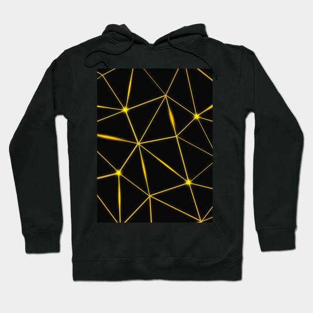 Geometric black triangles gold lines Hoodie by PLdesign